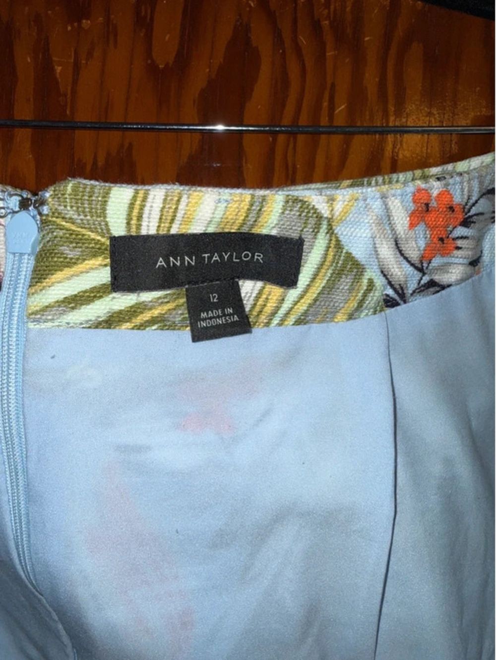 Ann Taylor tropical print skirt women size 12 workwear jungle print knee length - Picture 5 of 8